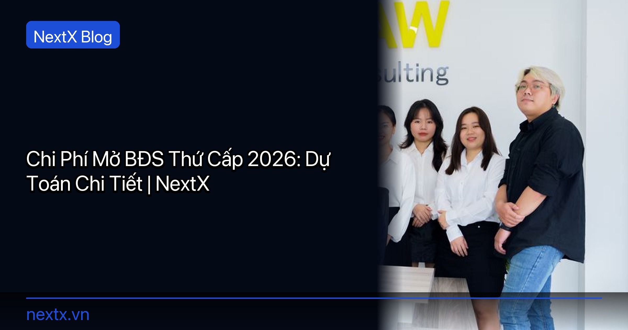Chi Phí Mở BĐS Thứ Cấp 2026: Dự Toán Chi Tiết | NextX