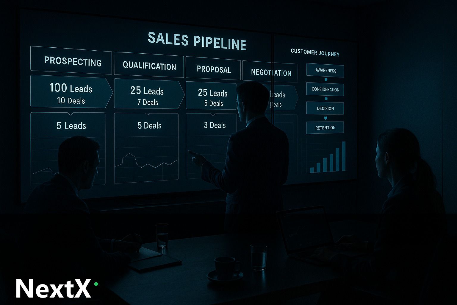NextX — Chuyển đổi số bán hàng B2B: Đội sales làm việc với dashboard pipeline