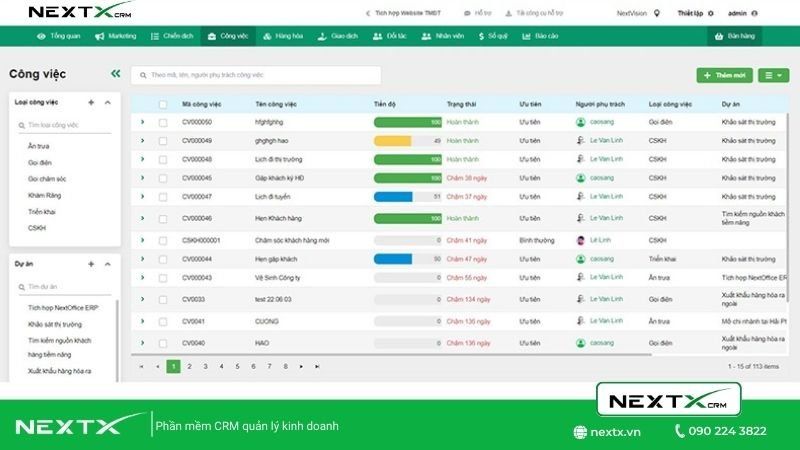 công việc nextx