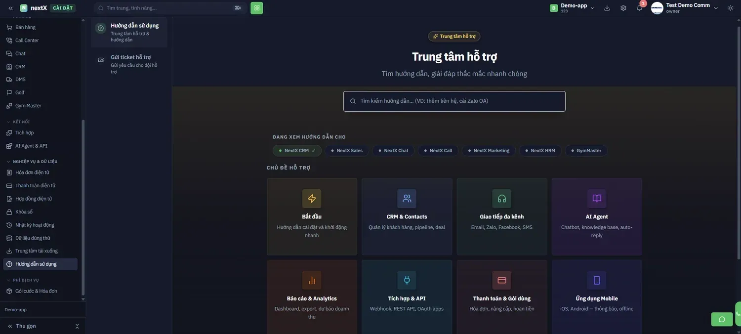 Bộ chọn “ĐANG XEM HƯỚNG DẪN CHO” quyết định hướng dẫn của sản phẩm nào được hiển thị