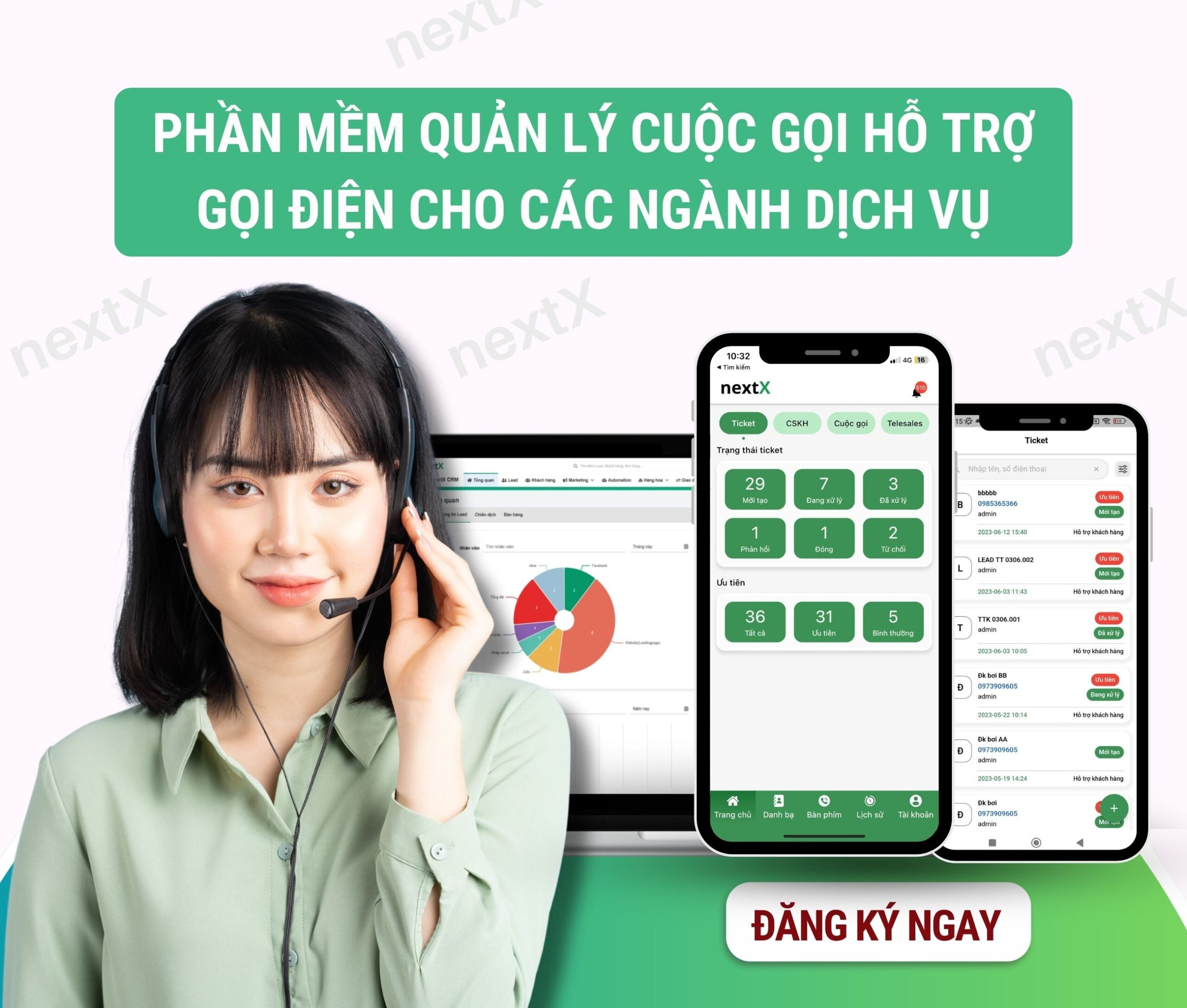 phần mềm quản lý cuộc gọi hỗ trợ goi điện chuyên cho các ngành dịch vụ