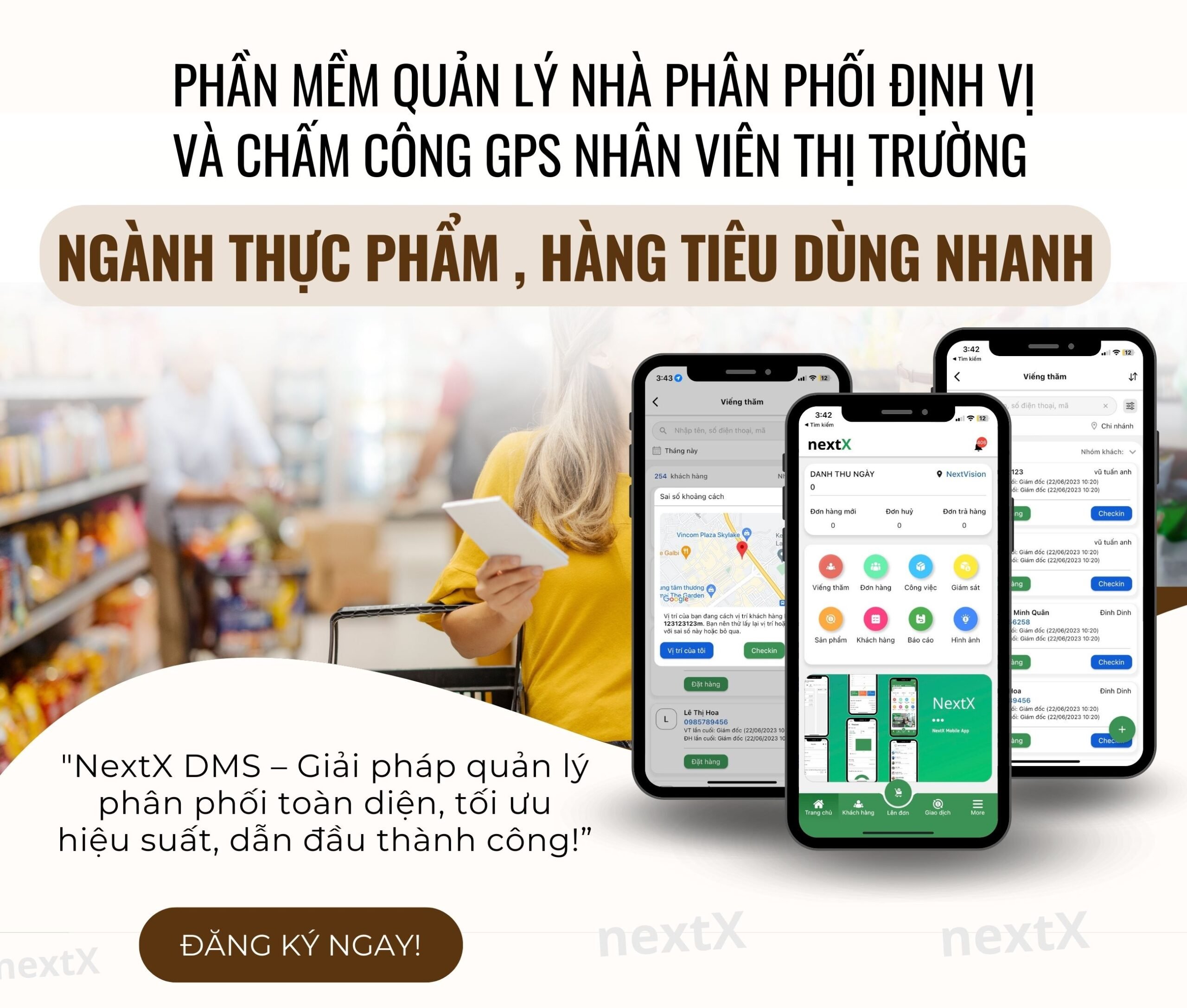 phần mềm quản lý nhà phân phối định vị và chấm công gps nhân vien thị trường nghành thực phẩm hàng tiêu dùng nhanh 