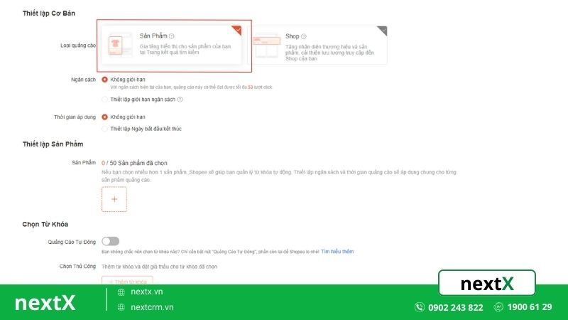 Nên thiết lập “THỦ CÔNG” hay “TỰ ĐỘNG” khi chạy quảng cáo Shopee