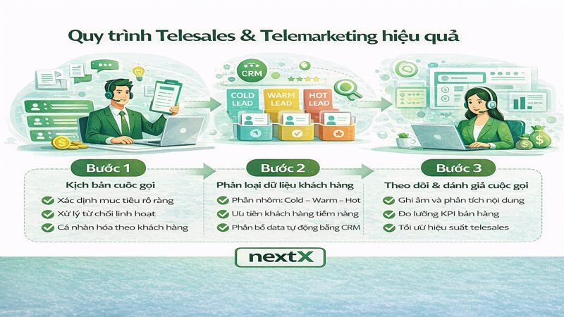 Quy trình triển khai Telesales và Telemarketing hiệu quả