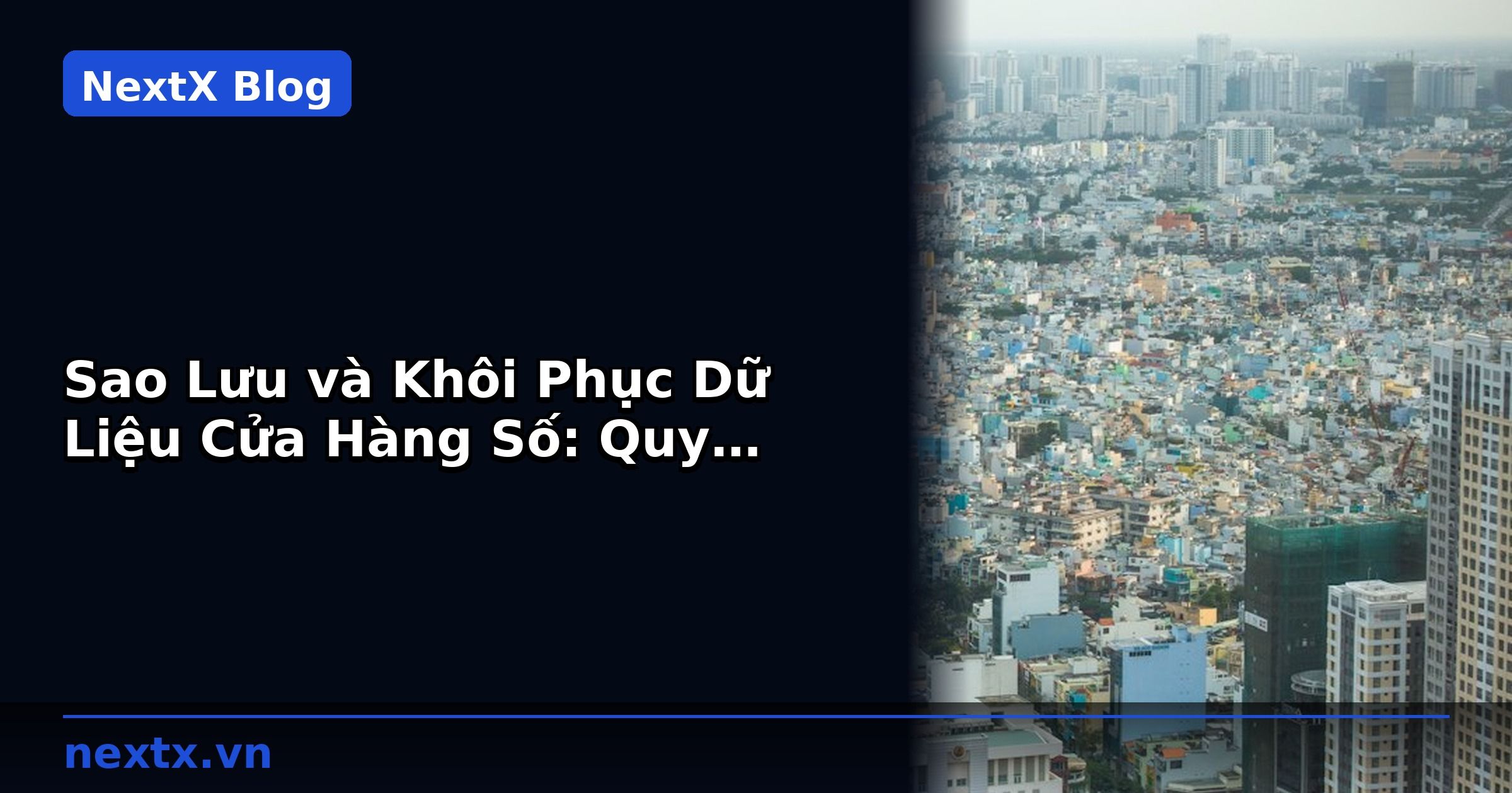 Sao Lưu và Khôi Phục Dữ Liệu Cửa Hàng Số: Quy Trình Chuẩn | NextX