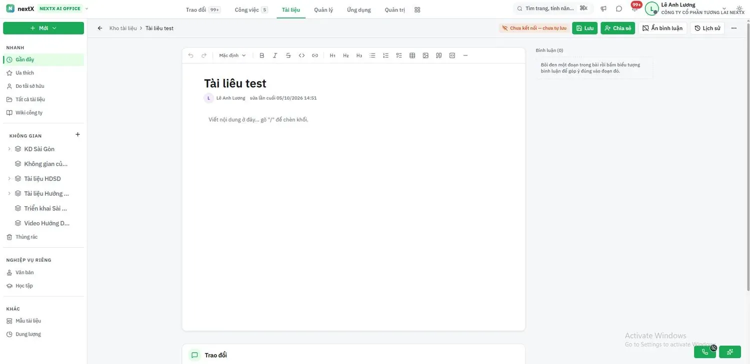 Trang soạn Tài liệu test.