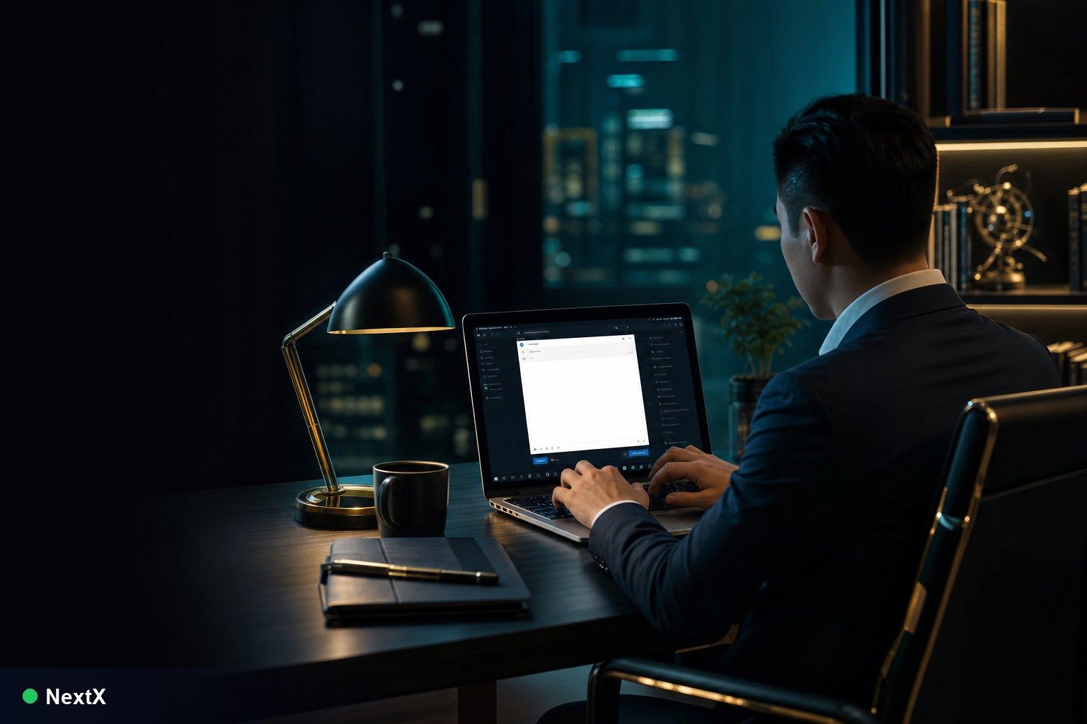 NextX — Thư chào hàng B2B: sales pro soạn email chào hàng trên laptop