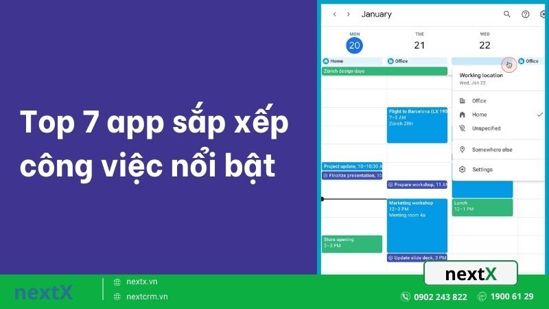 Top 7 app sắp xếp công việc nổi bật