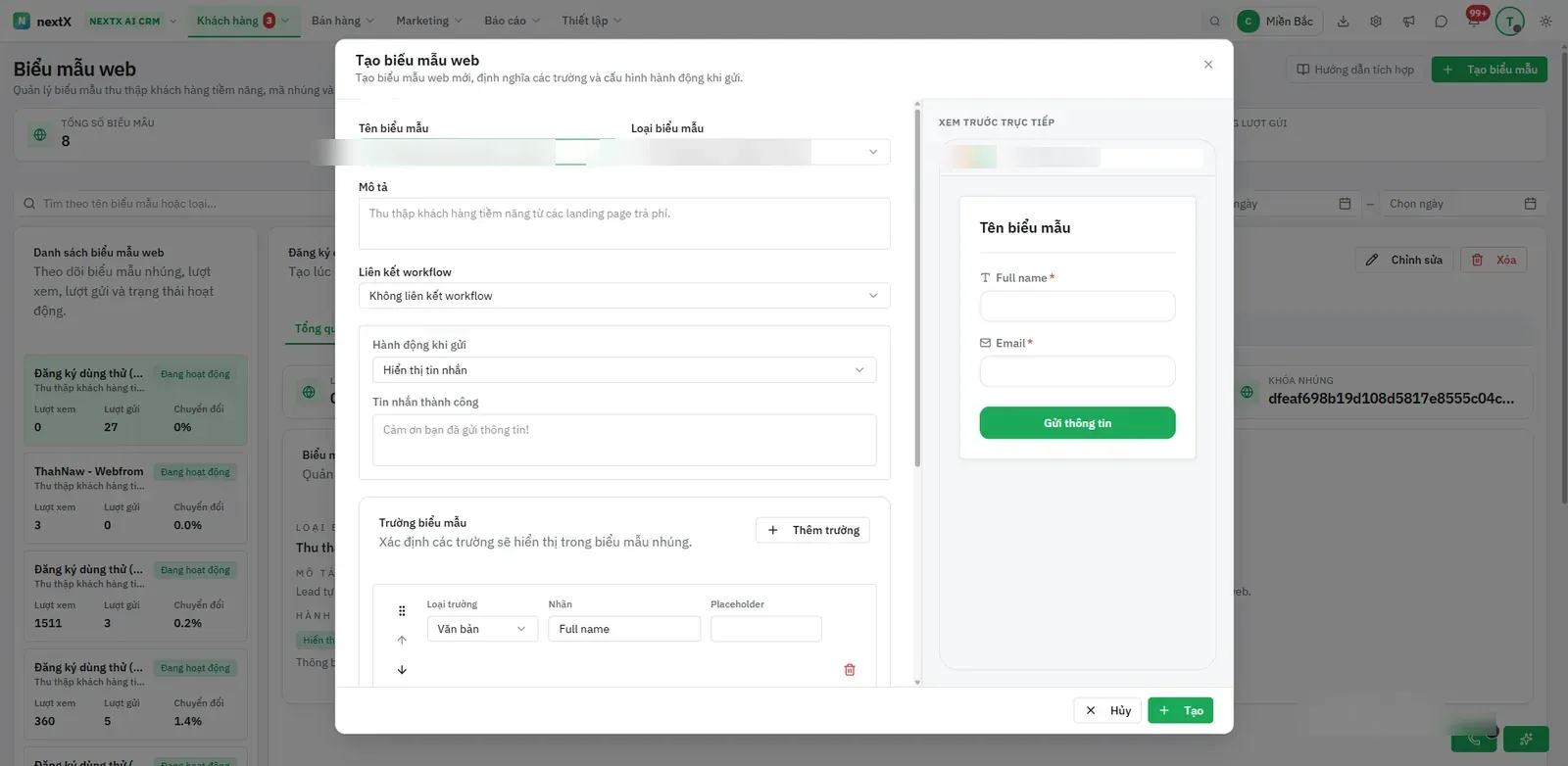 Tạo biểu mẫu web.