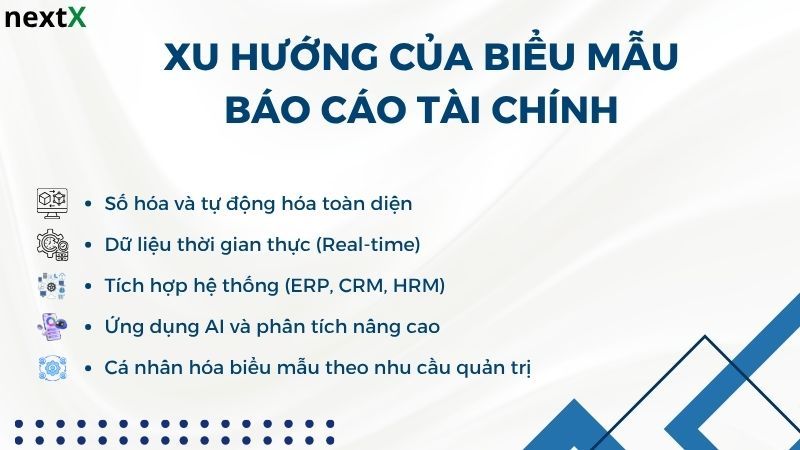 Xu hướng của biểu mẫu báo cáo tài chính